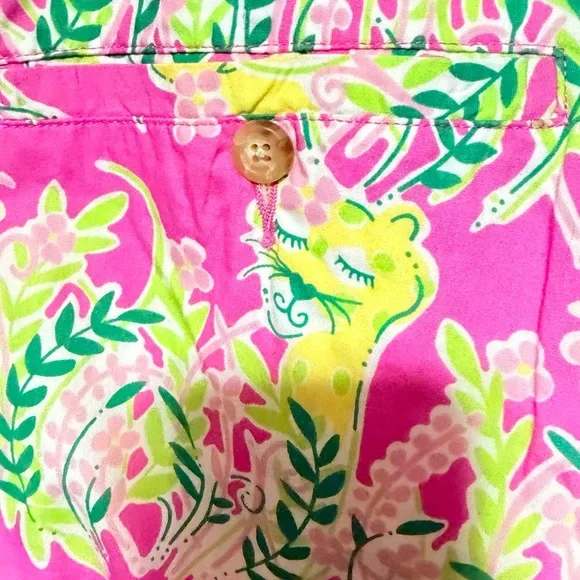 GREAT CONDITION Lilly Pulitzer Pink & Yellow Men's Pants Millionaire Row Print